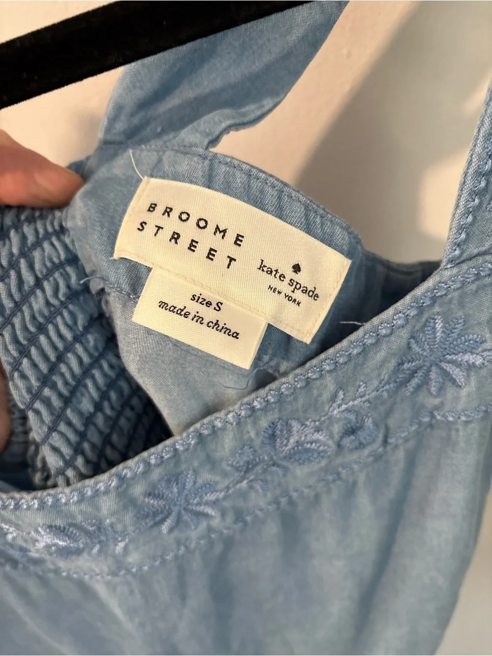 Kate Spade Broome Street Chambray Colorblock Midi Dress Blue Small
